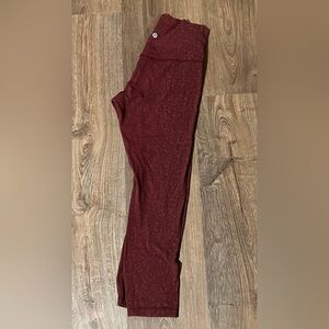 Lululemon Athletica Maroon leopard 7/8 Leggings